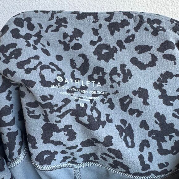 Athleta Elation Ultra High Rise Tight Leggings Gray Black Leopard Size Medium - Picture 4 of 5